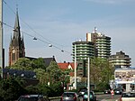 Herne, Blick auf Europaplatz mit Kreuzkirche